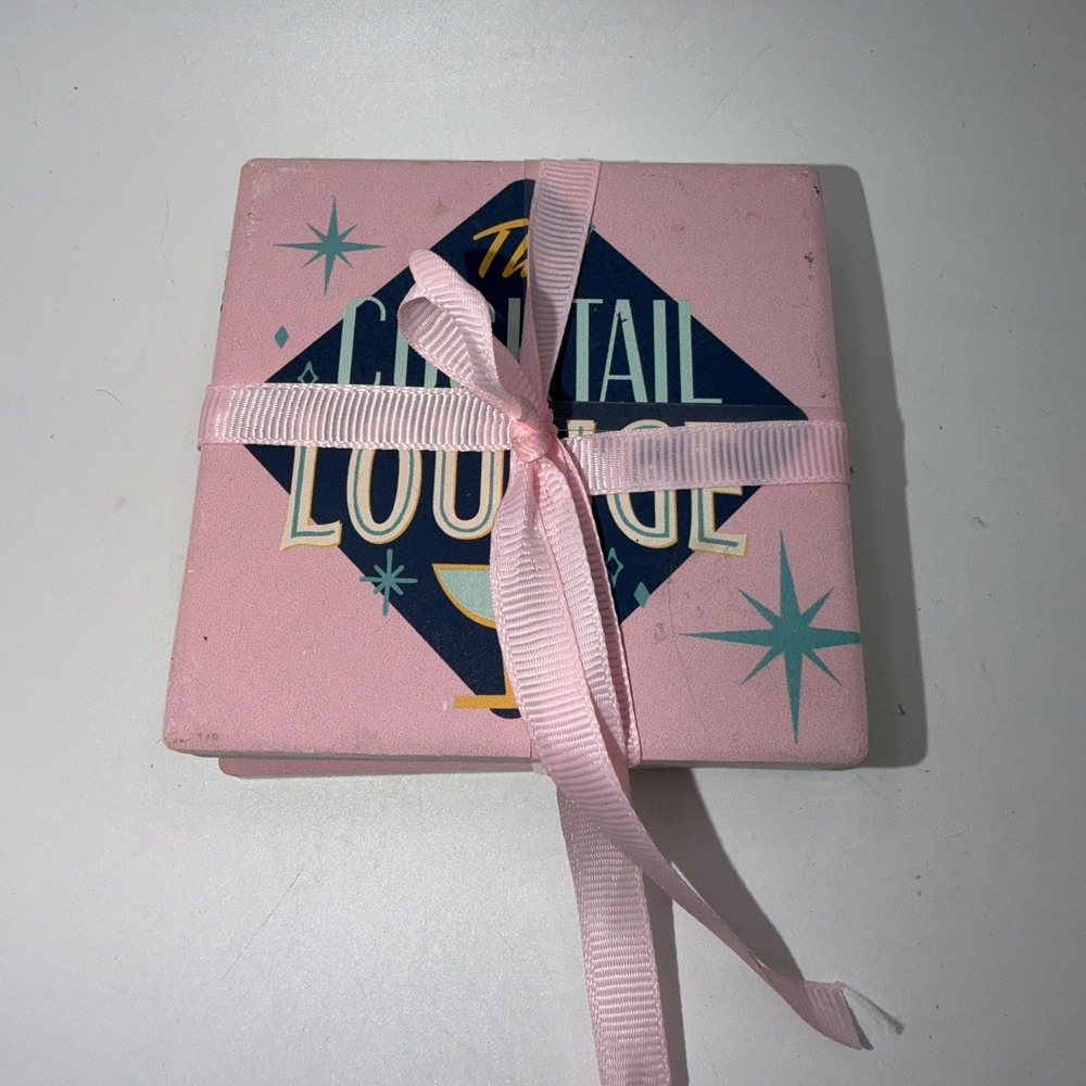 Emily Dumas OS Set of 4 Cocktail Lounge Coasters Mid Century Modern Retro Kitsch